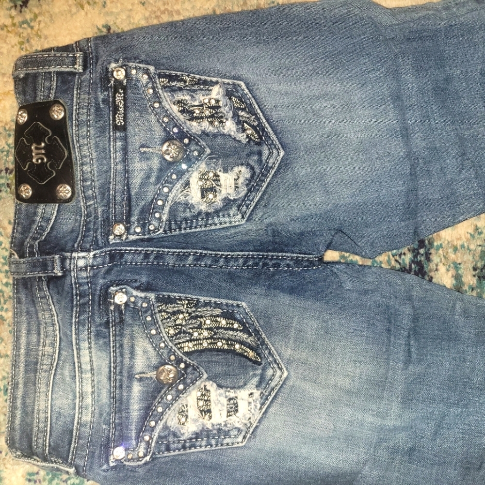 Miss Me Embellished Blue Jeans